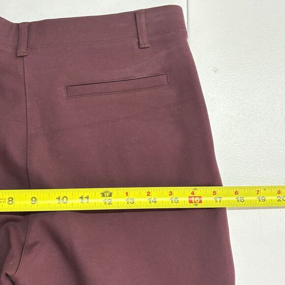 Quince Minimalist Stretch Ankle Ponte Pants Trousers Womens MP Burgundy Office - Picture 10 of 10